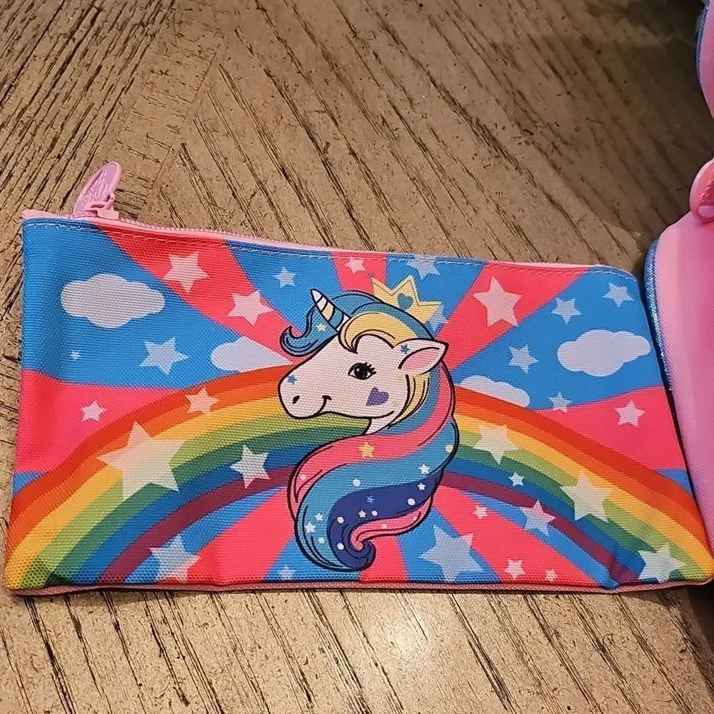 Colorful Unicorn Sequin Lunch Bag And Pencil Holder NWOT